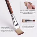 25pcs Paint Brush Set, Fuumuui Acrylic Paint Brushes, Professional Artist Series with Wide Flat, Filbert, Fan, Dagger, Cat Tongue, Round, Angle, Rigger for Oil, Acrylic Canvas Paintings, Face Painting