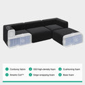 Novilla 106" Modular Sectional Sofa, Modern Cloud Sectional Couch with Smarts Coil Support, L-Shape Boneless Couch for Living Room Apartments Bedroom, No Assembly Required (3 Seater + 1 Ottoman)