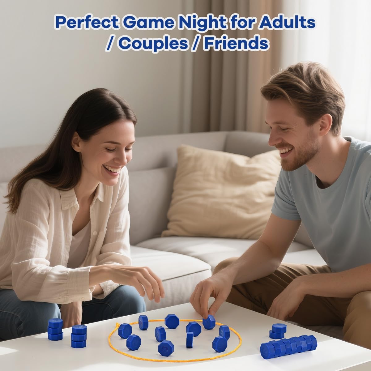 Magnetic Chess Game with Full-Size Stones, Magnet Game with String, for Family & Party & Travel & Camping, Puzzle Strategy Games, 2 Player Games for Kids & Adults