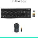 Logitech MK270 Wireless Keyboard and Mouse Combo for Windows, 2.4 GHz, 8 Multimedia Keys, PC, Laptop, Wireless Keyboard Compact Mouse Combo - Black