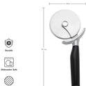 KitchenAid Classic Pizza Wheel with Sharp Blade For Cutting Through Crusts, Pies and More, Built In Finger Guard for Safety and Comfort Grip to Protect Fingers, Dishwasher Safe, 9-Inch, Black