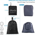 2 Pcs JHX Travel Laundry Bags, Dirty Clothes Organizer【Upgraded】with Handles and Aluminum Carabiner for Travel, Camp, Fitness, and Students (Black&Grey) 24"L x 21"W