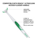 REACH Ultraclean Access Flosser Refill Heads, Mint, Plaque Remover for Teeth, Shred Resistant, for Hard to Reach Areas, Oral Care, PFAS Free, for Adults & Kids, 1 Pack, 28 Count