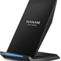 Fast Wireless Charger, NANAMI 15W Qi Certified Wireless Charging Stand Compatible iPhone 16/15/15 Pro/15 Plus/15 Pro Max/14/14 Pro/13/12, for Samsung Galaxy S25/S24/S23/S22/S21 and Qi-Enabled Phone