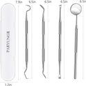 Dental Tools, Professional Teeth Cleaning Oral Care Hygiene Kit, Stainless Steel Dental Pick Tooth Scraper Tartar Plaque Remover for Dentist, Personal, Pet Use with Storage Box