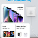 i Phone Charger 10Ft Fast Charging, MFi-Certified, 20W PD Block with 10Ft Cable, Type C Travel Plug & Ligt ning Cord for i Phone 14/13/12/11, i Pad & More [2 Pack]