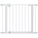 White metal baby gate on a white background