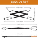 Heavy Duty 32” Long Fireplace Fire Pit Campfire Poker Stick and 26” Fireplace Tongs Tool Sets, Log Grabber, Rust Resistant Black Finish Camping Fireplace Tools for Indoor/Outdoor