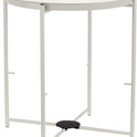 Storage End Table, Side Table with Cloth Basket, White/Heather Gray, 17.7"L x 17.7"W x 18.9"H