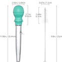 U-Taste 1.5oz Angled Turkey Baster - 228.2℉ Heat Resistant Food Grade Tritan and Silicone Large Octopus Bulb Baster Set with Cleaning Brush for Cooking Basting Meat Poultry Beef Chicken (Aqua Sky)