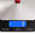 Food Scale -33lb Digital Kitchen Scale for Food Ounces Grams Rechargeable 304 Stainless Steel,Batteries and Type-C Charging | Perfect for Meal Prep, Cooking, and Baking, Black