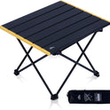 iClimb Ultralight Compact Camping Folding Table with Carry Bag (Black - S)