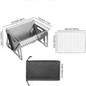 WINB Portable Folding BBQ Grill for 1-2 People - Mini Charcoal Grill for Camping, Compact Stainless Steel Fire Pit with Carry Bag, Outdoor Grill for Backyard, Hiking & Picnic (8.2X5.5 IN)