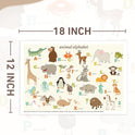 Babebay Disposable Stick-on Placemats 40 Pack for Baby & Kids & Toddler, Sticky Placemats Restaurant Table Mats 12" x 18" (Animal Alphabet)