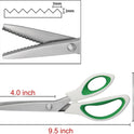 Green Pinking Shears Comfort Grips Crafts Zig Zag Cut Sewing Scissors,Professional Handheld Dressmaking