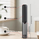 CIRCLE JOY Rechargeable Milk Frother Hanheld, Dual Coil Whisk Head Electric Coffee Frother, Portable Hand Frother Wand Drink Mixer for Matcha Lattes Cappuccino, Kitchen Gifts, Black