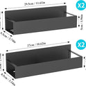 Metal 4 Pack Magnetic Spice Storage Rack Organizer for Refrigerator and Oven, Black Fridge Organizers and Storage