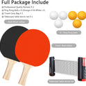 FBSPORT Ping Pong Paddle Set, Portable Table Tennis Set with Retractable Net,Rackets,Balls and Carry Bag for Indoor/Outdoor Games