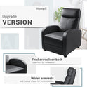 Homall Modern Recliner Chair Padded Seat Pu Leather for Living Room Single Sofa Recliner Seat Club Chair Home Theater Seating (Black)
