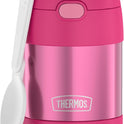 THERMOS FUNTAINER Insulated Food Jar, 10 Ounce, Kid Friendly Food Jar with Foldable Spoon, Pink