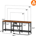 Furologee TV Stand with Power Outlets, Entertainment Center with Open Storage Shelves for TVs up to 55 Inch, Media Console Table with Soundbar Shelf for Living Room, Bedroom, Rustic Brown