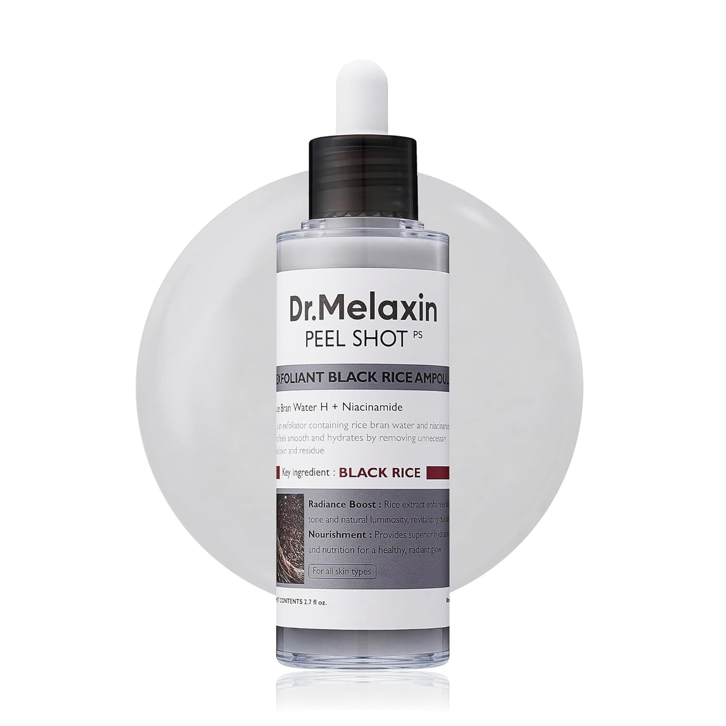Peel Shot Glow Black Rice Ampoule - Soft Exfoliating Scrub & Blackhead Remover 80ml - Cart Shape