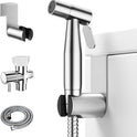 Arofa Handheld Toilet Bidet Sprayer for Toilet-Adjustable Water Pressure Control with Bidet Hose for Feminine Wash, Stainless Steel Brushed Nickel Bidet Faucet Cloth Diaper for Baby Wash