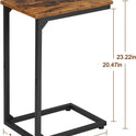 AMHANCIBLE C Shaped Side Table, End Tables Living Room Set of 2, Slide Under Couch Table for Sofa, TV Trays for Bedroom, Small Space, Rustic Brown HET02CBR