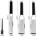 Cambom Lemon Zester Grater Three-piece Suit - Heavy Duty Kitchen Tool for Parmesan Cheese, Ginger, Garlic, Nutmeg, Chocolate, Vegetables，Fruits，Stainless Steel Grater Dishwasher Safe Black