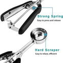 Cookie Scoop 2 Tablespoon, Size #40 Cookie Dough Scoop, 2 Tbsp/ 30 ml/ 1 oz Cookie Scoops for Baking, Spring-Loaded, 18/8 Stainless Steel, Comfortable Grip