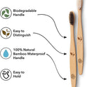 Greenzla Bamboo Toothbrushes for Adults – 12 Pack Wooden Toothbrush Set with Charcoal-Infused Soft Bristles, Natural Oral Care for Daily Use