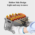 WINB Portable Folding BBQ Grill for 1-2 People - Mini Charcoal Grill for Camping, Compact Stainless Steel Fire Pit with Carry Bag, Outdoor Grill for Backyard, Hiking & Picnic (8.2X5.5 IN)