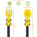 Construction Toddler Utensils - Toddler Forks and Spoons - Kids Construction Truck Utensils - Forks and Spoons Silverware Set - Christmas Birthday Gift for 1 2 3 4 5 year old, Yellow