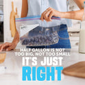 Ziploc Half Gallon Food Storage Freezer Bags, Grip 'n Seal Technology for Easier Grip, Open, and Close, 40 Bags Total