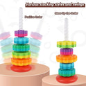 Baby Spinning Stacking Toys for Toddlers 1-3, Rainbow Ring Stacker Montessori Toys for Babies 6-12 Months, 1 2 3 One Year Old Girl Boy Birthday Gifts, Autism Sensory Learning Toy