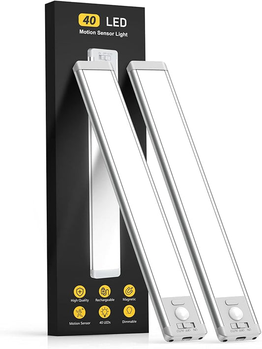Under Cabinet Lighting,40 LED Rechargeable Battery Operated Motion Sensor Light Indoor - Cart Shape