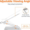 Sturdy and Portable Ergonomic Laptop Stand for Desk, Adjustable Riser, Fits all Laptops and Notebooks up to 17.3 Inch, Silver, 10 x 8.7 x 6 in