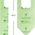 SUPERBIO 1.6 Gallon Handle Tie Compostable Food Scrap Bags For Counter Top Compost Bin, Small Compost Bags, 50 Count, 6 Liter, BPI & OK compost INDUSTRIAL Certified