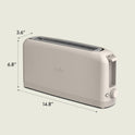 bella 2 Slice Slim Toaster, Fits-anywhere™ Kitchenware, 6 Setting Shade Control with Reheat & Cancel Buttons, Fits sourdough, 10” Long Slot, Anti Jam & Auto Shutoff, 900 Watt, Oatmilk