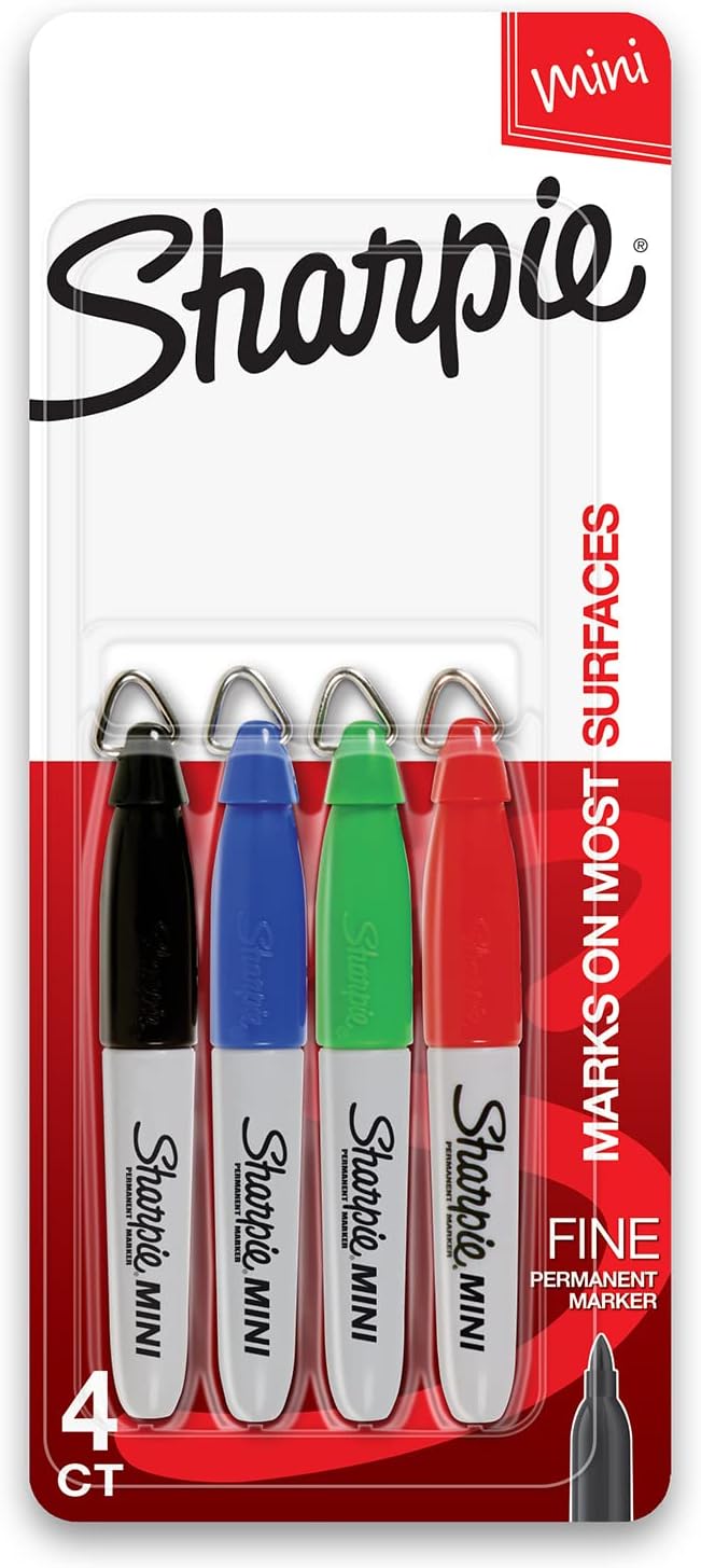 Sharpie Mini Red Sharpie Mini Permanent Markers, Fine Point, Assorted Colors, 4 Count ...