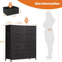 Sweetcrispy Dresser, Dresser for Bedroom Drawer Organizer Storage Drawers, Fabric Storage Tower with 8 Drawers, Chest of Drawers with Steel Frame, Wood Top for Nursery, Living Room, Closet