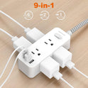 Power Strip Surge Protector, BESHON 5Ft Extension Cord, 6 Outlets with 4 USB Ports (2 USB C Outlet), 3-Side Outlet Extender, Wall Mount, Compact for Travel, Home, School, College Dorm Room and Office