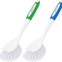 Amazer Dish Brush with Handle, 2 Pack Kitchen Scrub Brushes for Cleaning, Dish Scrubber with Stiff Bristles for Sink, Pots, Pans