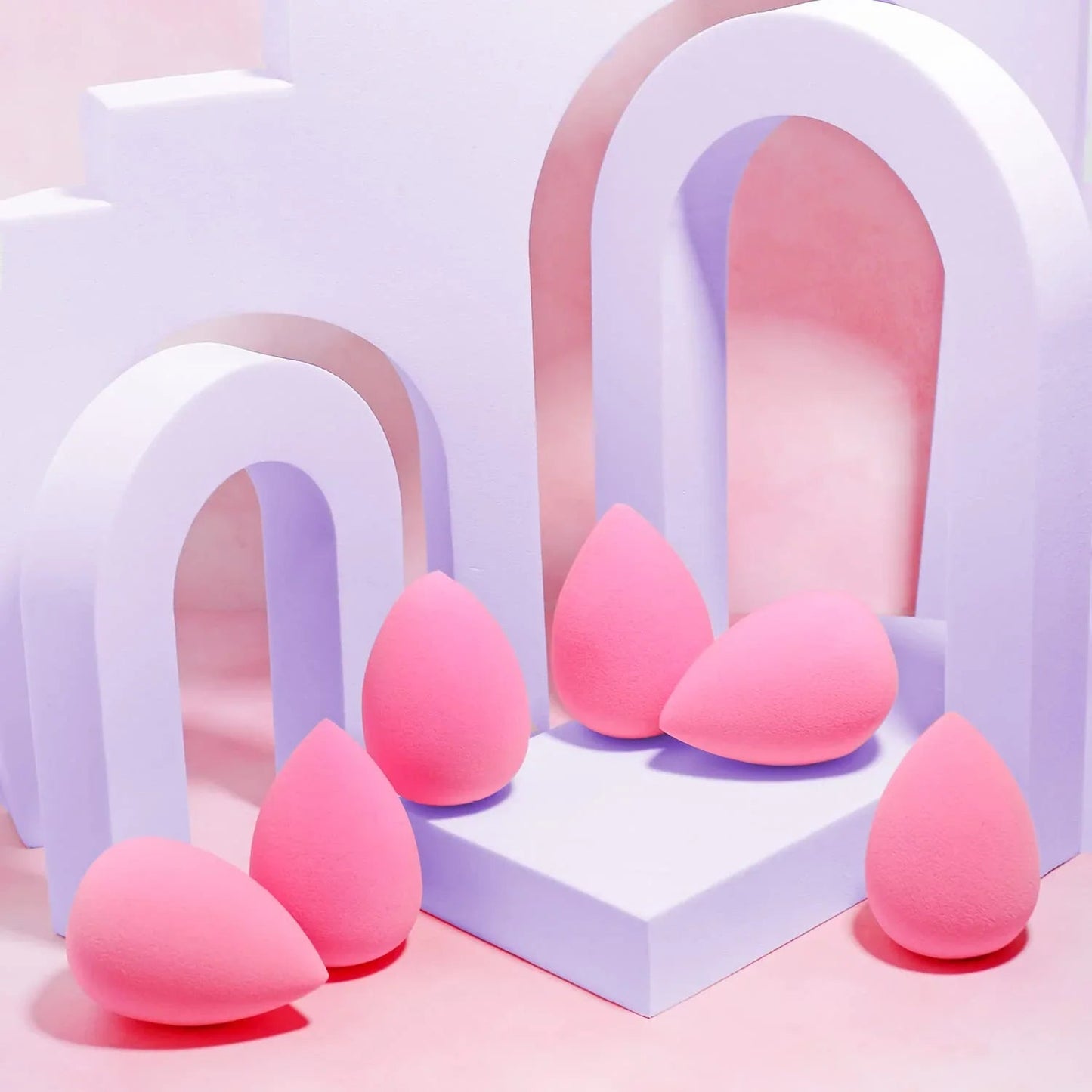 AOA Studio Latex-Free Makeup Sponge Set of 6, Super Soft for Powder, Cream & Liquid - Cart Shape
