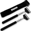 2 Pack Portable Extendable Back Scratcher, Kuvvfe Stainless Steel Telescoping Back Scratcher with Beautiful Present Packaging