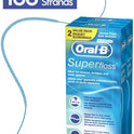 Oral-B Dental Floss for Braces, Super Floss Pre-Cut Strands, Mint, 50 Count, Pack of 2