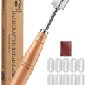SAINT GERMAIN Premium Hand Crafted Bread Lame for Dough Scoring Knife, Lame Bread Tool for Sourdough Bread Slashing with 10 Blades Included with Replacement with Authentic Leather Protector Cover