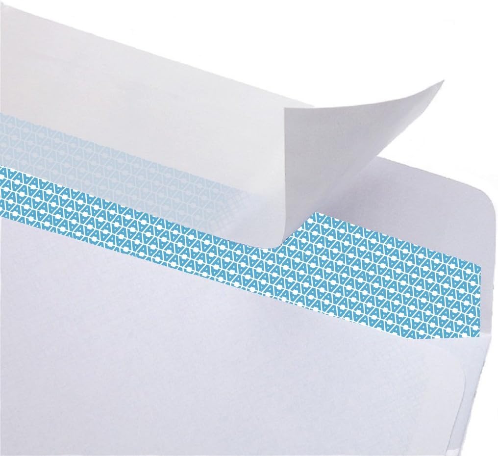 Aimoh #10 Security Self Seal Envelopes – 100 Qty |No Window, EnveGuard, 4⅛ x 9½", White, 24 LB, 100 Count (34100)