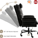 Bestier Cross Legged Office Chair, Criss Cross Chair with Adjustable Arms, 135° Reclining Velet Executive Chair with Wheels, Big and Tall Computer Desk Chair for Home, Office - Black