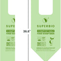 SUPERBIO 13 Gallon Compostable Kitchen Waste Bags with Handles, Food Scrap Bags Certified by BPI, OK compost INDUSTRIAL, 30 Count, 49.2L